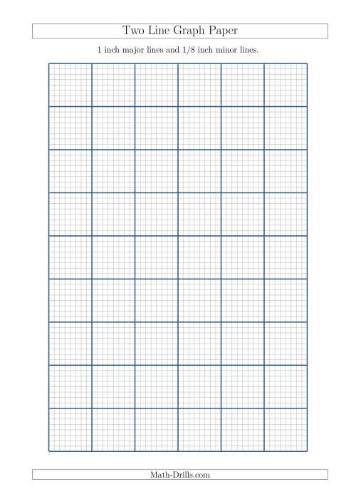The Two Line Graph Paper with 1 inch Major Lines and 1/8 inch Minor Lines (A4 Size) (A) Math Worksheet
