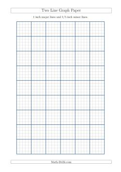 Two Line Graph Paper with 1 inch Major Lines and 1/5 inch Minor Lines (A4 Size)