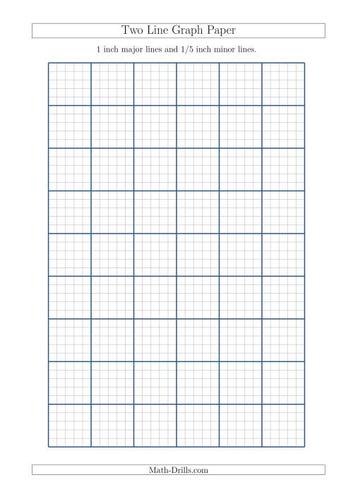The Two Line Graph Paper with 1 inch Major Lines and 1/5 inch Minor Lines (A4 Size) (A) Math Worksheet