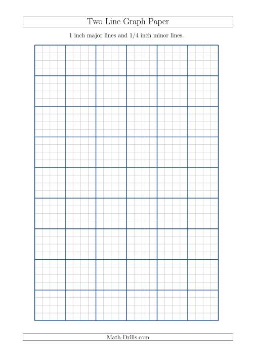The Two Line Graph Paper with 1 inch Major Lines and 1/4 inch Minor Lines (A4 Size) (A) Math Worksheet