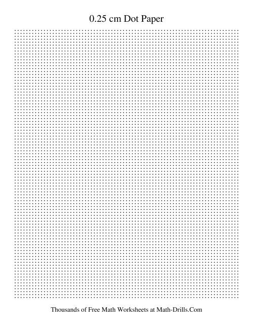 The 0.25 cm Metric Dot Paper (Black) Math Worksheet