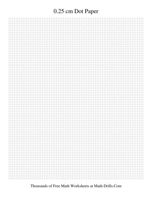 The 0.25 cm Metric Dot Paper (Grey) Math Worksheet