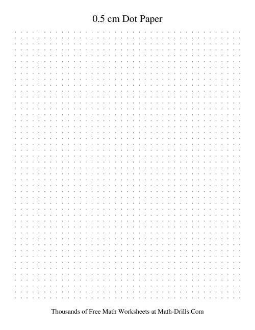 The 0.5 cm Metric Dot Paper (Grey) Math Worksheet