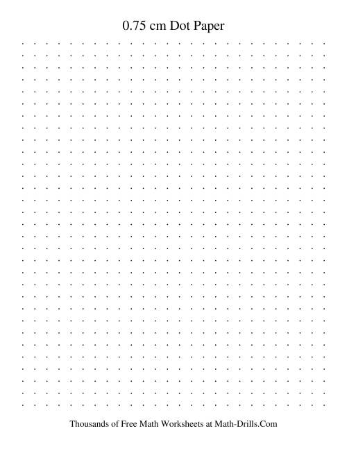 The 0.75 cm Metric Dot Paper (Black) Math Worksheet