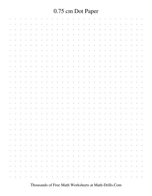 The 0.75 cm Metric Dot Paper (Grey) Math Worksheet