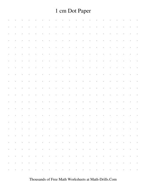 The 1 cm Metric Dot Paper (Grey) Math Worksheet