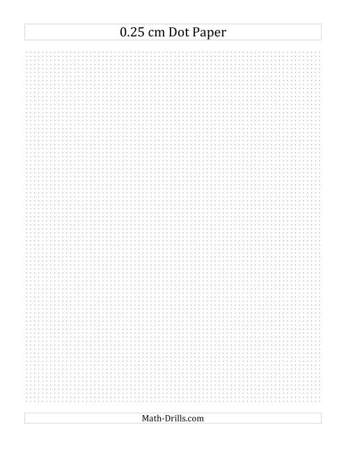 The 0.25 cm Dot Paper (B) Math Worksheet