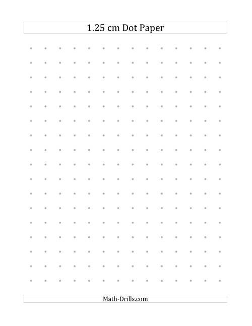 The 1.25 cm Dot Paper (B) Math Worksheet