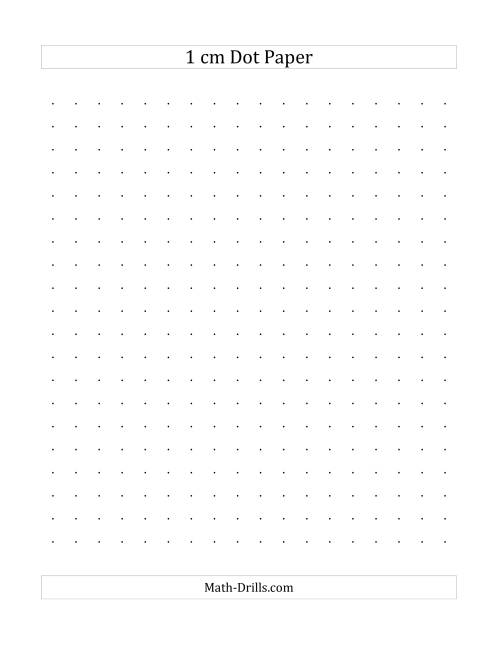 The 1 cm Dot Paper (A) Math Worksheet
