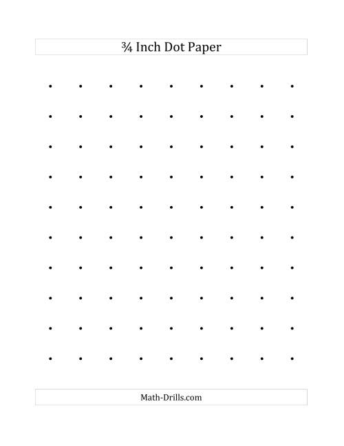 The 3/4 Inch Dot Paper (A) Math Worksheet