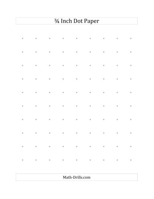 The 3/4 Inch Dot Paper (B) Math Worksheet