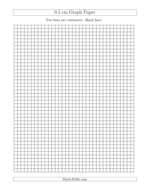 The 0.5 cm Graph Paper with Black Lines (A) Math Worksheet