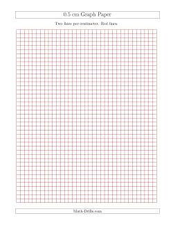 0.5 cm Graph Paper with Red Lines