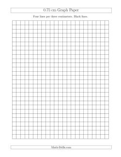 0.75 cm Graph Paper with Black Lines (A)