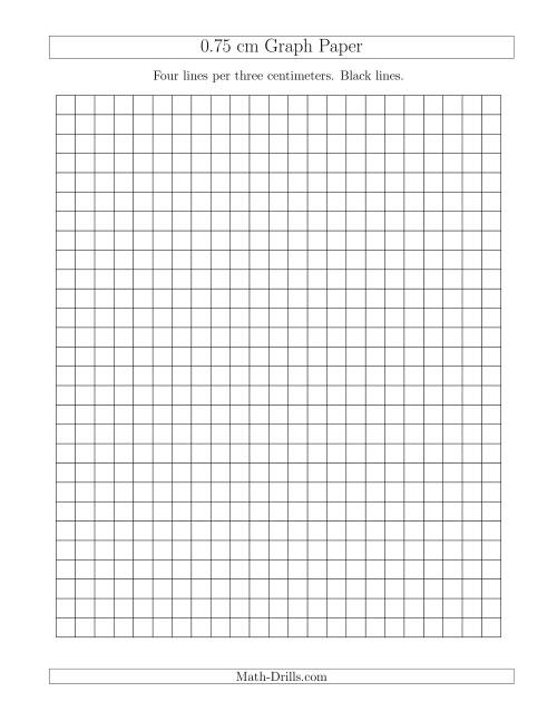 075 cm graph paper with black lines a