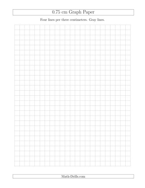 The 0.75 cm Graph Paper with Gray Lines Math Worksheet