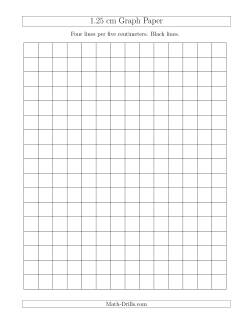 1.25 cm Graph Paper with Black Lines