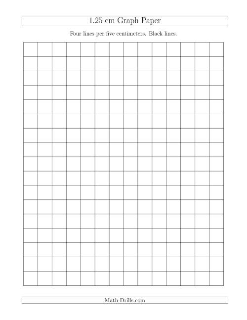 The 1.25 cm Graph Paper with Black Lines (A) Math Worksheet