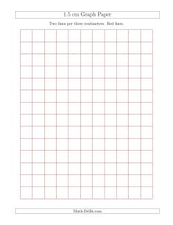 1.5 cm Graph Paper with Red Lines