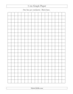 1 cm Graph Paper with Black Lines
