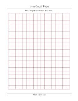 1 cm Graph Paper with Red Lines