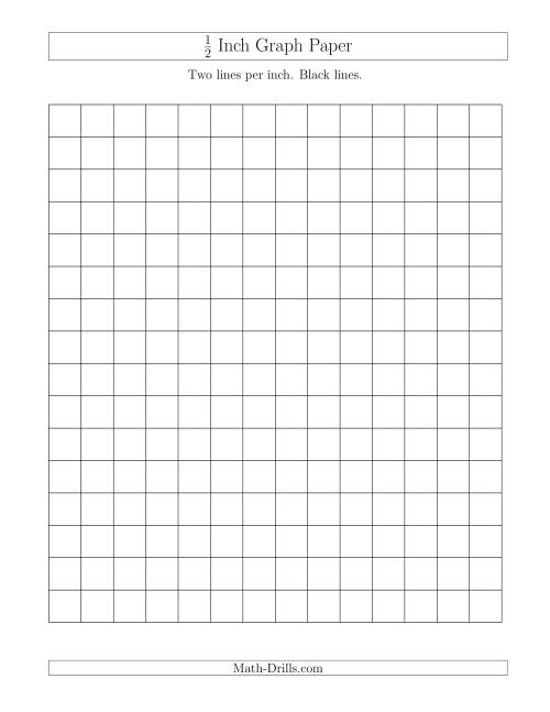 The 1/2 Inch Graph Paper with Black Lines (A) Math Worksheet