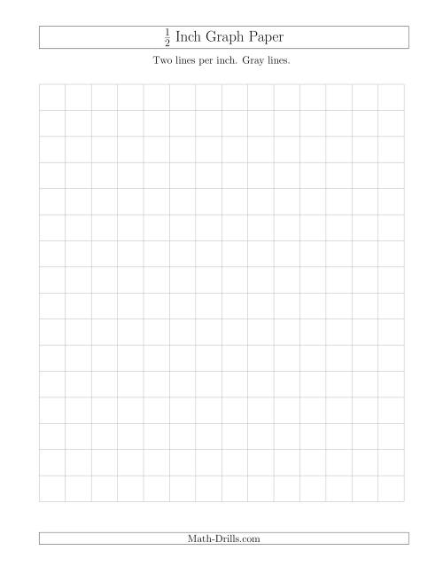 The 1/2 Inch Graph Paper with Gray Lines Math Worksheet