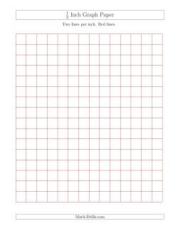 1/2 Inch Graph Paper with Red Lines