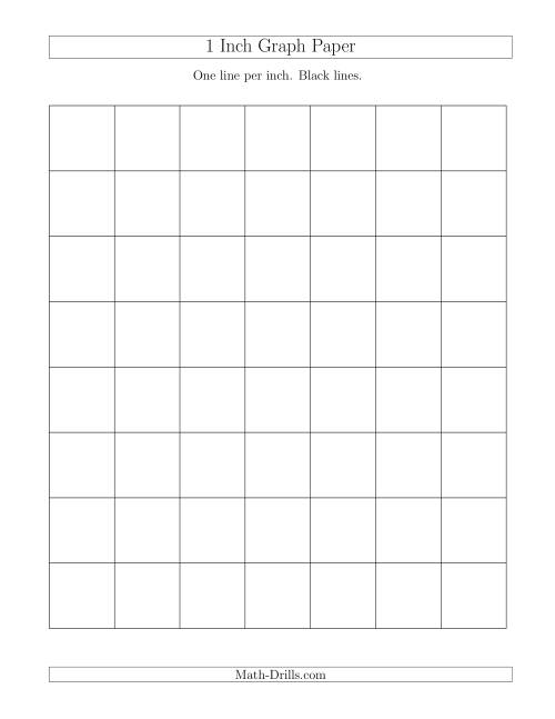 1 Inch Graph Paper with Black Lines (A)