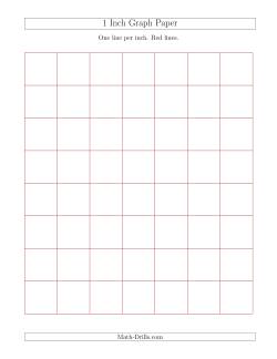 1 Inch Graph Paper with Red Lines