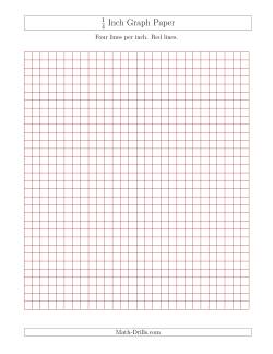 1/4 Inch Graph Paper with Red Lines