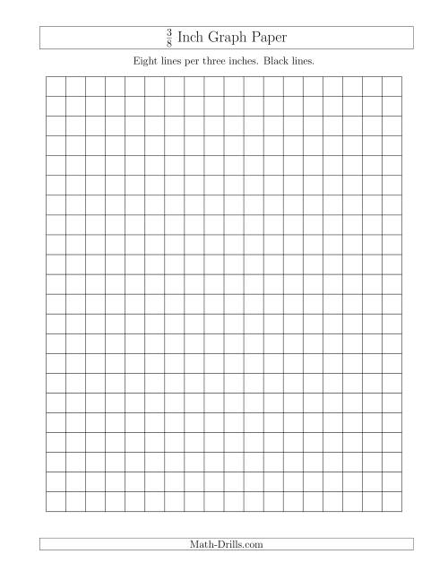 The 3/8 Inch Graph Paper with Black Lines (A) Math Worksheet