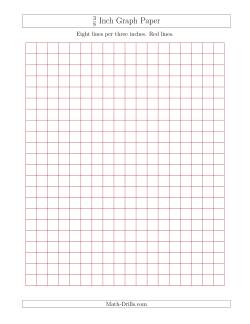 3/8 Inch Graph Paper with Red Lines