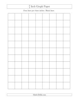 3/4 Inch Graph Paper with Black Lines