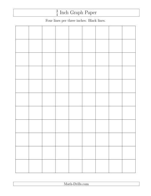 3/4 Inch Graph Paper with Black Lines (A)
