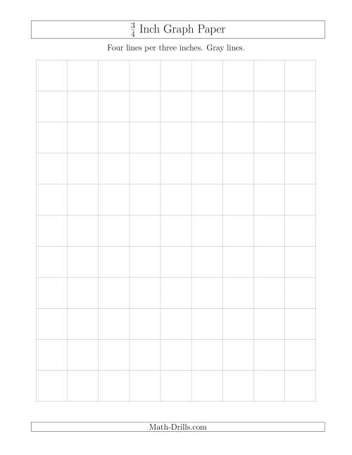 The 3/4 Inch Graph Paper with Gray Lines Math Worksheet