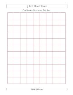 3/4 Inch Graph Paper with Red Lines