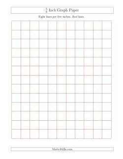 5/8 Inch Graph Paper with Red Lines