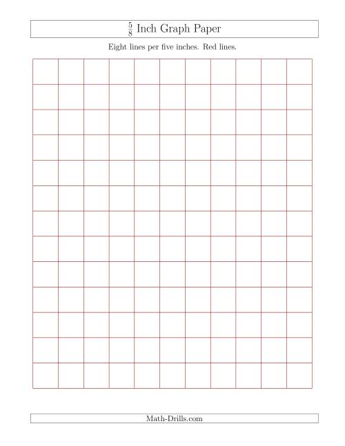 The 5/8 Inch Graph Paper with Red Lines Math Worksheet