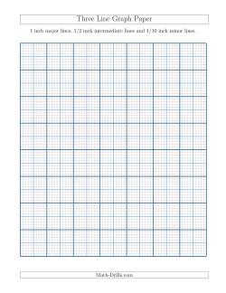 Three Line Graph Paper with 1 inch Major Lines, 1/2 inch Intermediate Lines and 1/10 inch Minor Lines