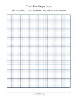 Three Line Graph Paper with 1 inch Major Lines, 1/2 inch Intermediate Lines and 1/8 inch Minor Lines