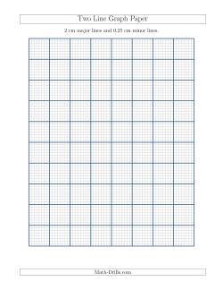 Two Line Graph Paper with 2 cm Major Lines and 0.25 cm Minor Lines