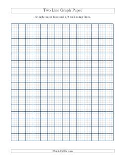 Two Line Graph Paper with 1/2 inch Major Lines and 1/8 inch Minor Lines