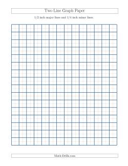 Two Line Graph Paper with 1/2 inch Major Lines and 1/4 inch Minor Lines