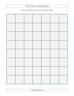 Two Line Graph Paper with 1 inch Major Lines and 1/10 inch Minor Lines