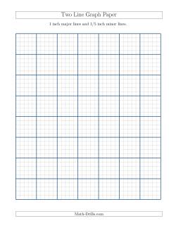 Two Line Graph Paper with 1 inch Major Lines and 1/5 inch Minor Lines