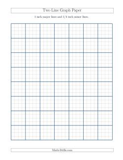 Two Line Graph Paper with 1 inch Major Lines and 1/4 inch Minor Lines