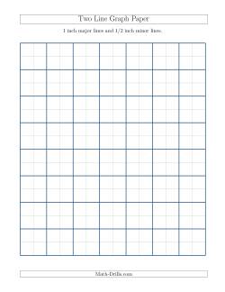 Two Line Graph Paper with 1 inch Major Lines and 1/2 inch Minor Lines