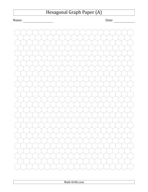 The 0.5 cm Hexagonal Graph Paper Math Worksheet