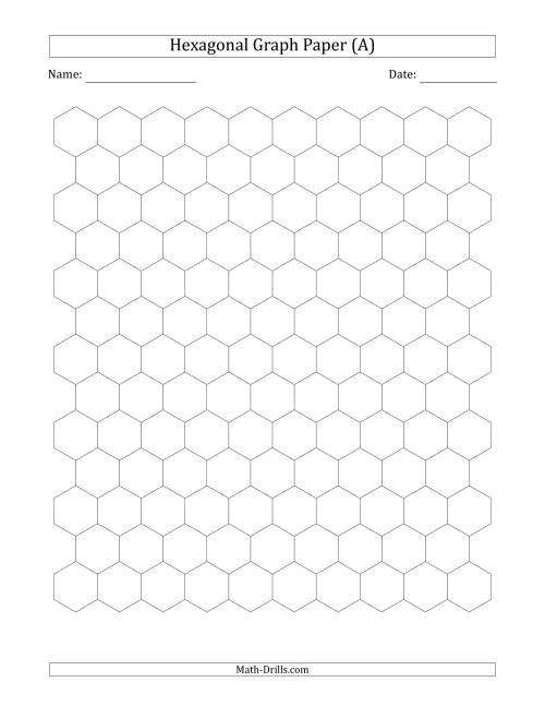 The 1 cm Hexagonal Graph Paper Math Worksheet
